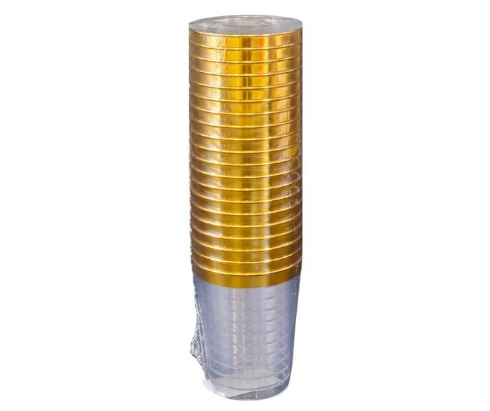 10oz cup with gold rim - Clear/Gold - CC10-N