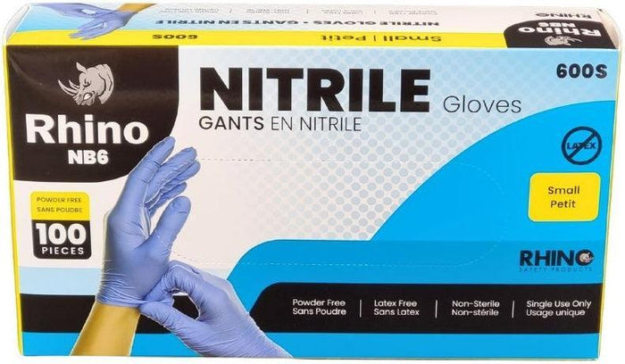 Rhino - NB6 - Blue Nitrile Gloves - Small - 600S