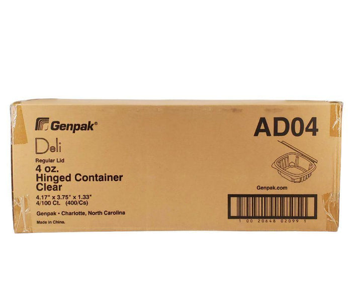 Genpak - Hinged Deli Container - Clear - 4oz - AD04