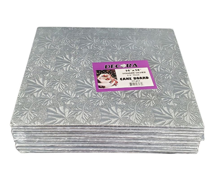 Decora Silver Square Cake Boards - 14