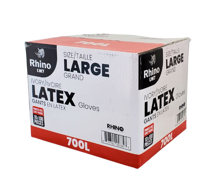Rhino - Latex Gloves - Powder Free - Large - L700