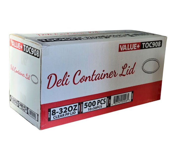 Value+ - Clear PP Deli Lid - 8 - 32oz