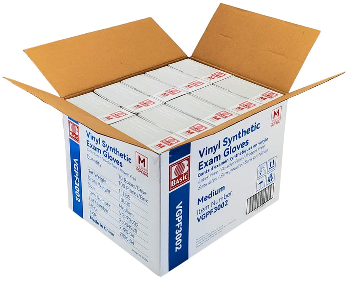 Basic - Vinyl Gloves Exam - Clear - Medium - Powder Free