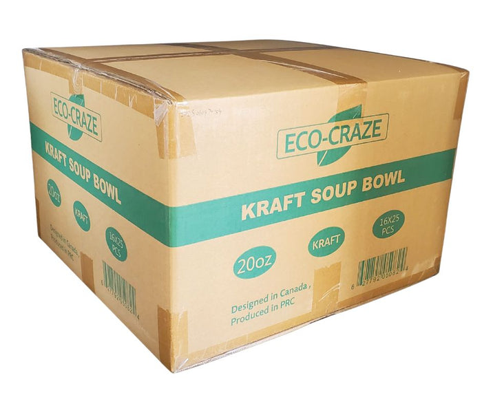 Eco-Craze - 20oz Paper Soup Bowl - Kraft