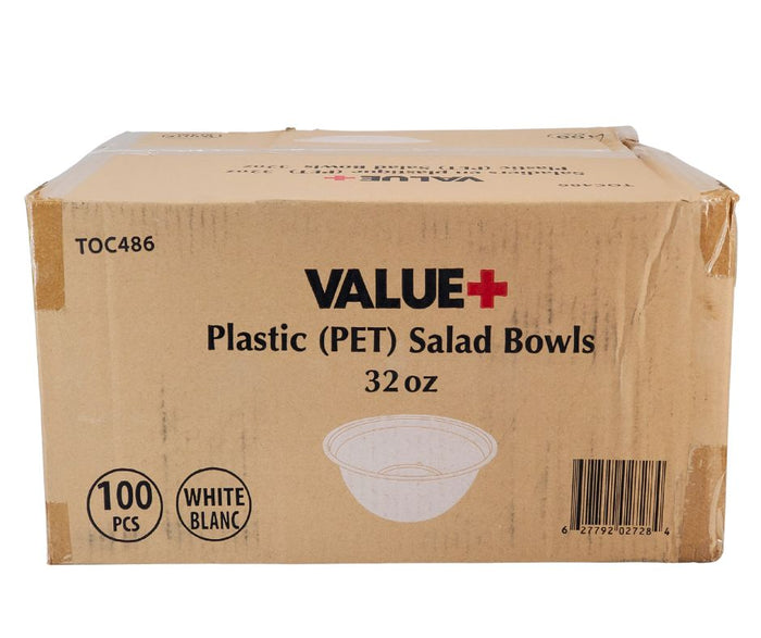 Value+ - 32oz Salad Bowl - PET - White