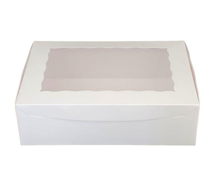 EB - 14 x 10 x 4 - 12 Cupcake Box with Window - White - 5284A