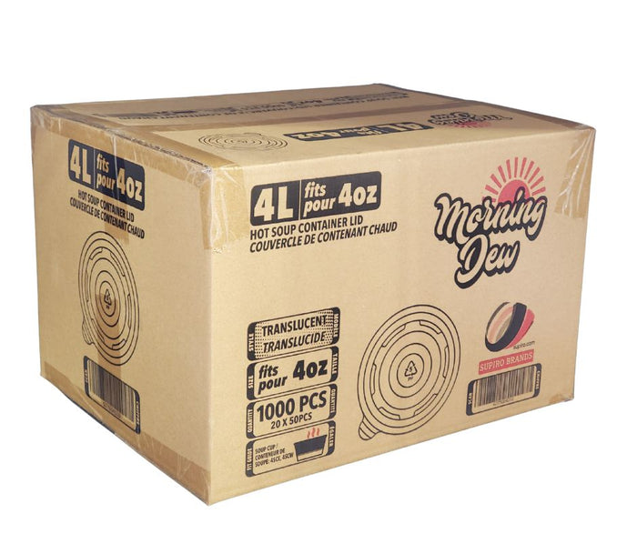 Morning Dew - Plastic Lids for 4 oz Paper Soup Container - 4L