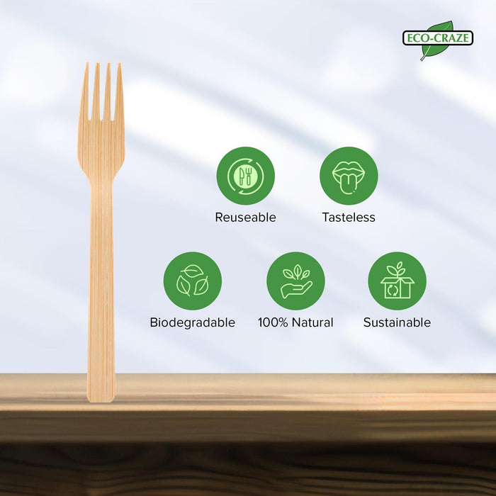 Eco-Craze - Bamboo Forks - Disposable - NBB-F100