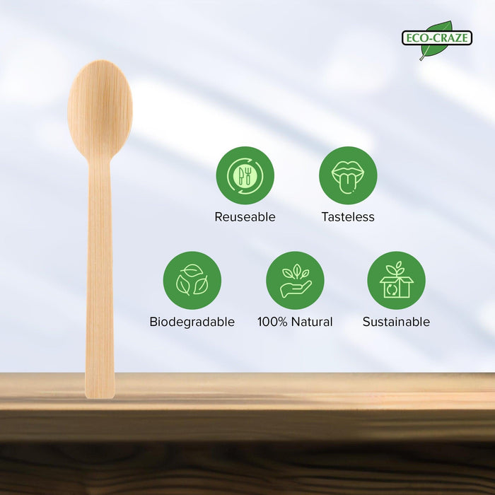 Eco-Craze - Bamboo Spoons - Disposable - NBB-S100