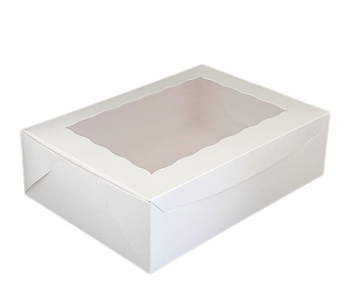 EB - 14 x 10 x 4 - 12 Cupcake Box with Window - White - 5284A