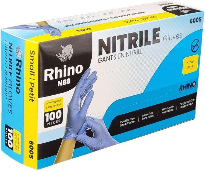 Rhino - NB6 - Blue Nitrile Gloves - Small - 600S