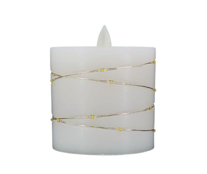 Deco Lite - LED Pillar w/String Lights - 3x3.1