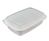 Value+ - 38oz Rectangular White Plastic Container