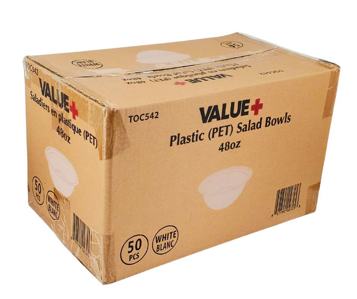 Value+ - 48oz Salad Bowl - PET - White