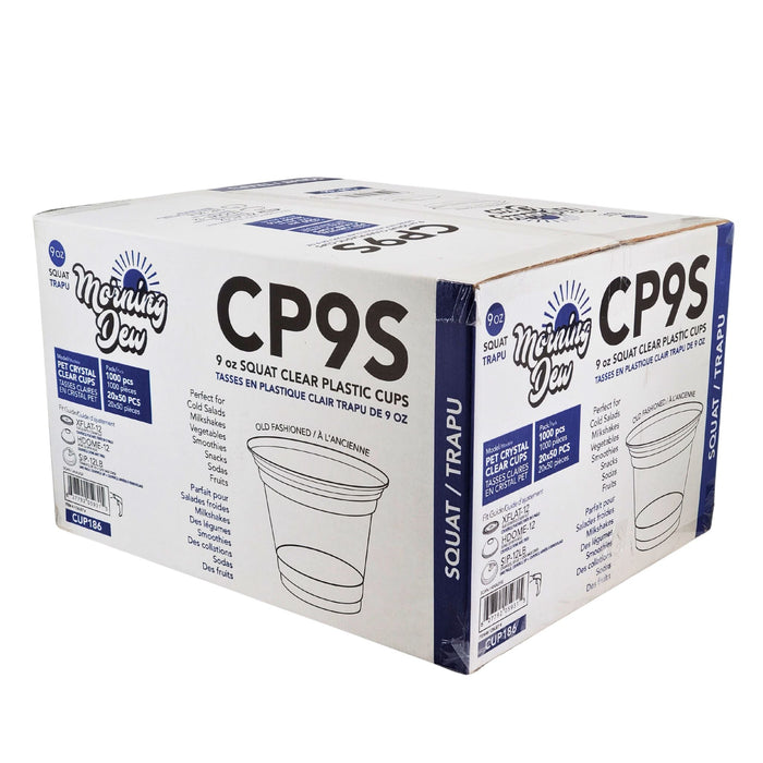 Morning Dew - 9oz Clear Pet Cup SQUAT - 92mm