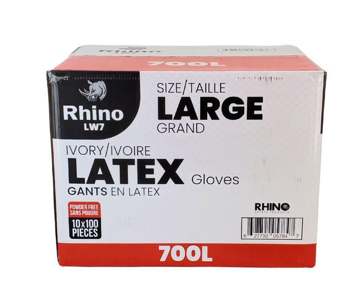 Rhino - Latex Gloves - Powder Free - Large - L700