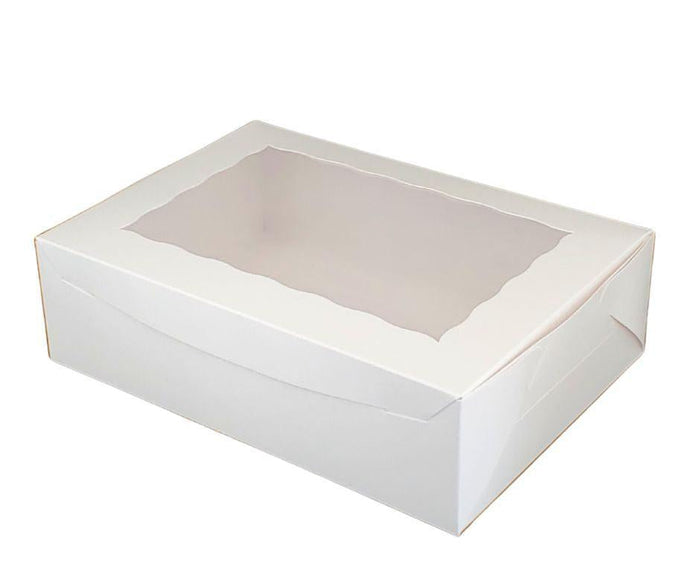 EB - 14 x 10 x 4 - 12 Cupcake Box with Window - White - 5284A
