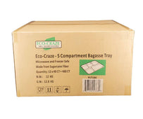Eco-Craze - 5 Compartment Bagasse Tray (Thali) - Retail Pack
