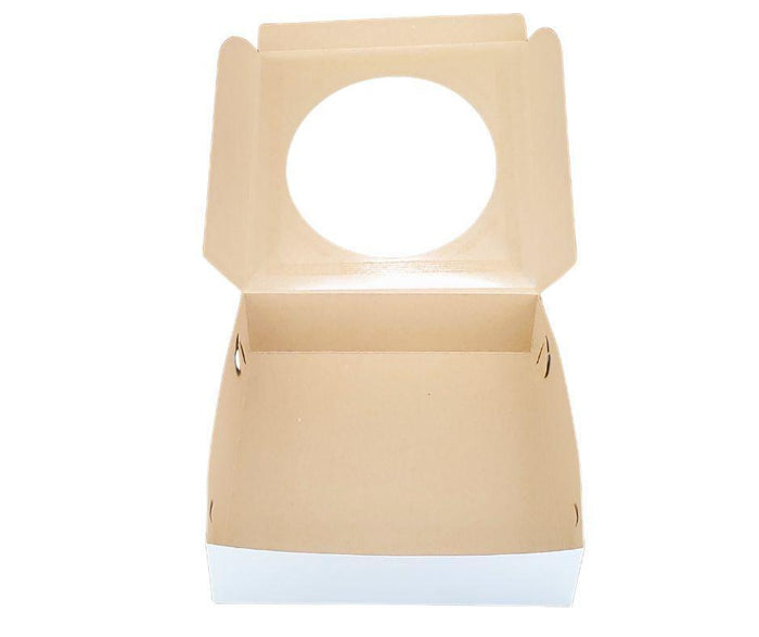 EB - White Cake Boxes - W/Window - 9x9x2.5 (Pie Box)