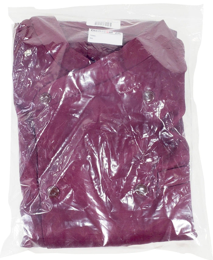 Chef Coat - Purple Red - XXL - w/Solid Buttons - 4297