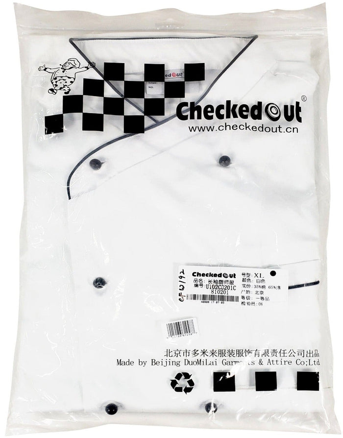 Chef Coat - White Contrast - Black Edge - S - 4549