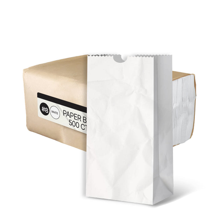 Paper Bags - White - #8 - Made in Canada