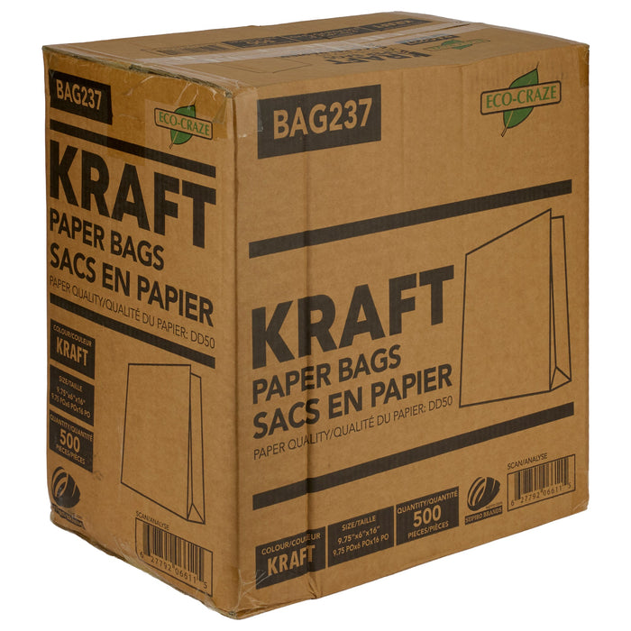 Eco-Craze - Brown Ppaer Bags - 9 3/4x6x16 - DD50