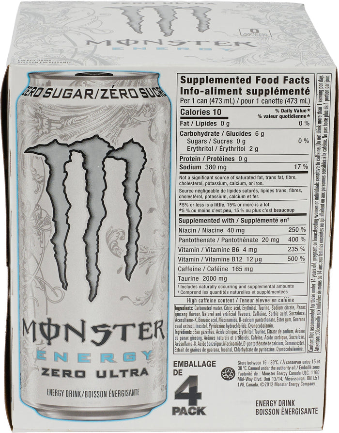 Monster - Ultra Zero - Cans - 4pk