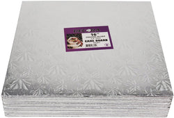 Decora Square Cake Board - Silver, 16