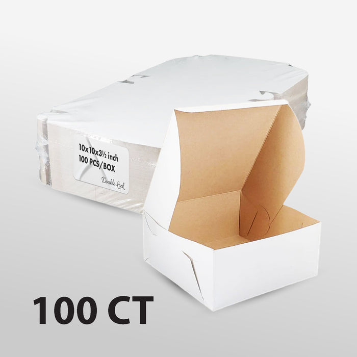EB - White Cake Boxes - 10x10x3½