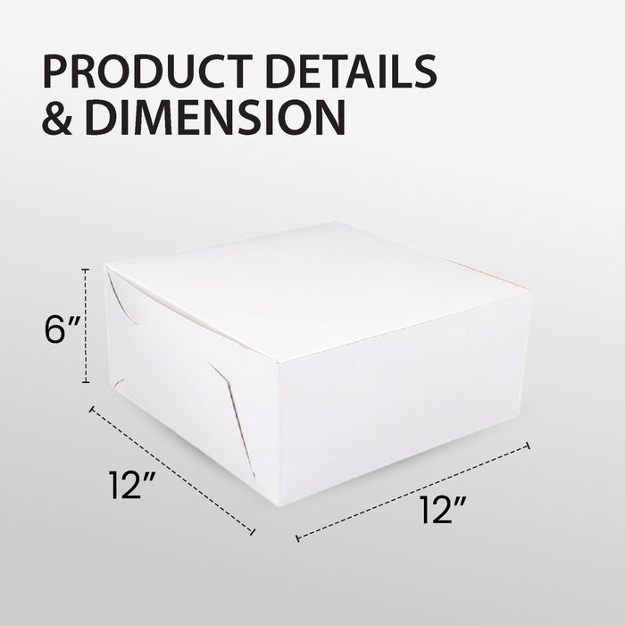 EB - White Cake Boxes - 12x12x6