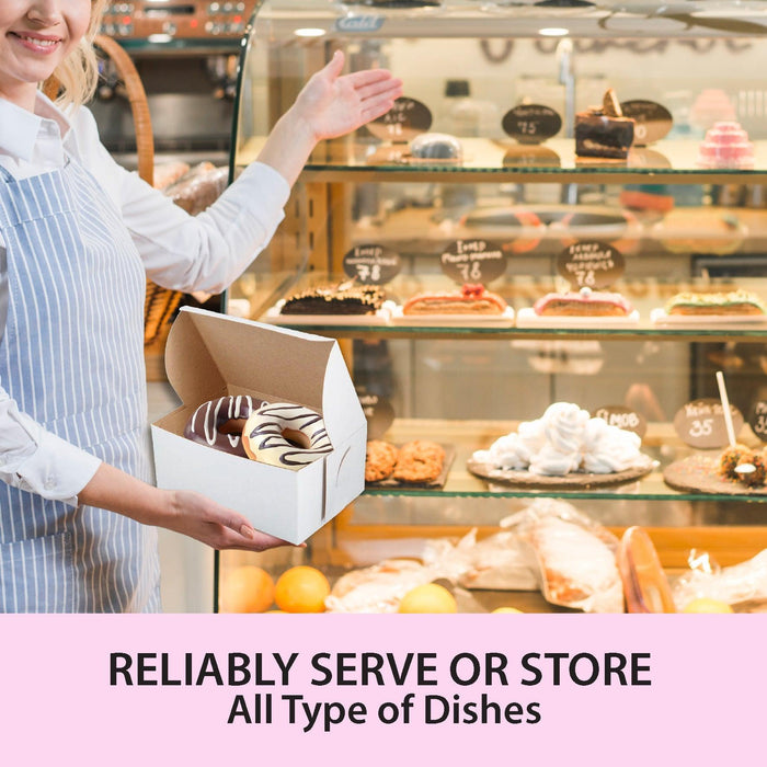 EB - White Cake Boxes - 6½x4x3