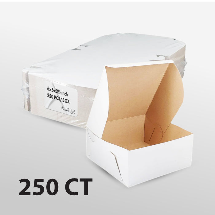 EB - White Cake Boxes - 6x6x2½