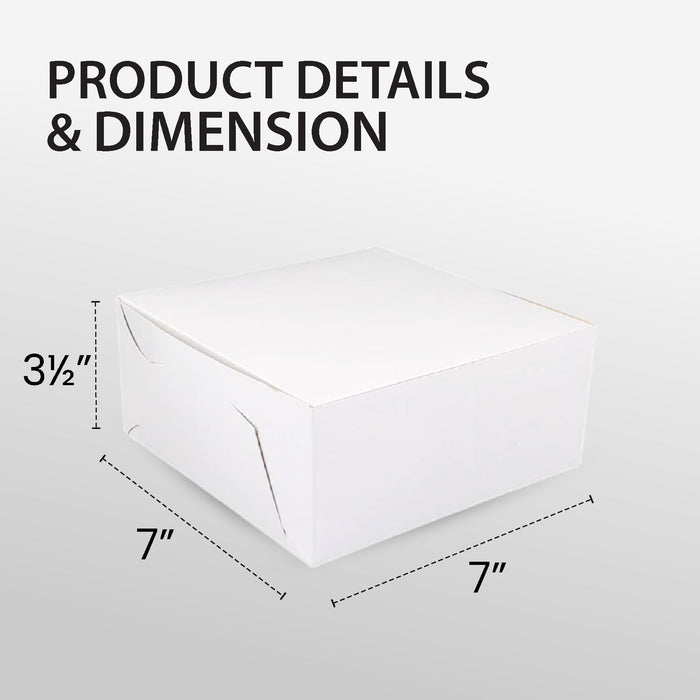 EB - White Cake Boxes - 7x7x3½