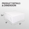 EB - White Cake Boxes - 8x8x2½