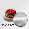 Decora Silver Scallop Round Cake Boards - 10