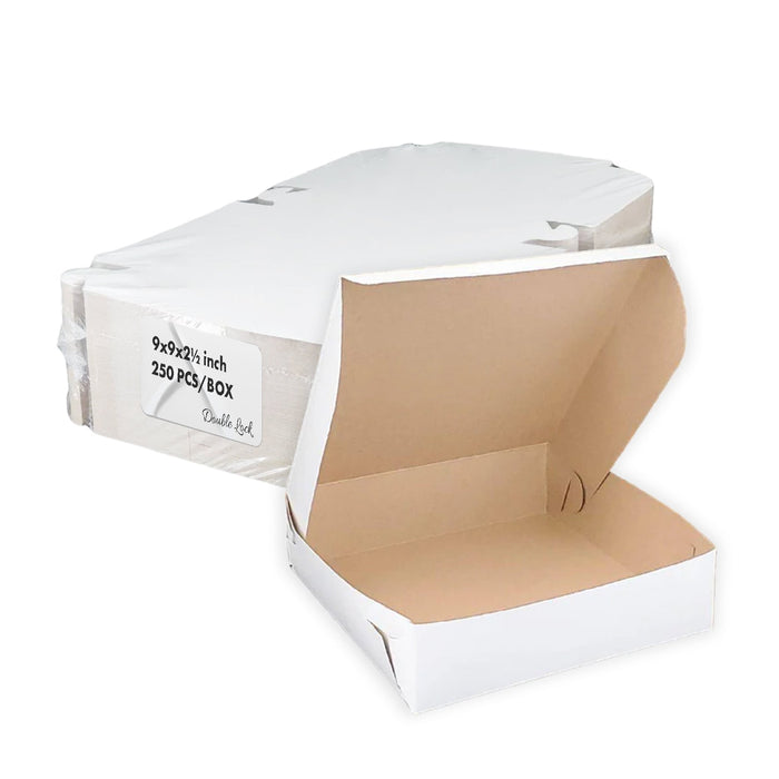 EB - White Cake Boxes - 9 x 9 x 2 1/2
