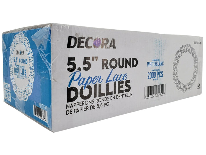 Decora Round Paper Lace Doillies - White, 5.5