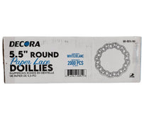Decora Round Paper Lace Doillies - White, 5.5