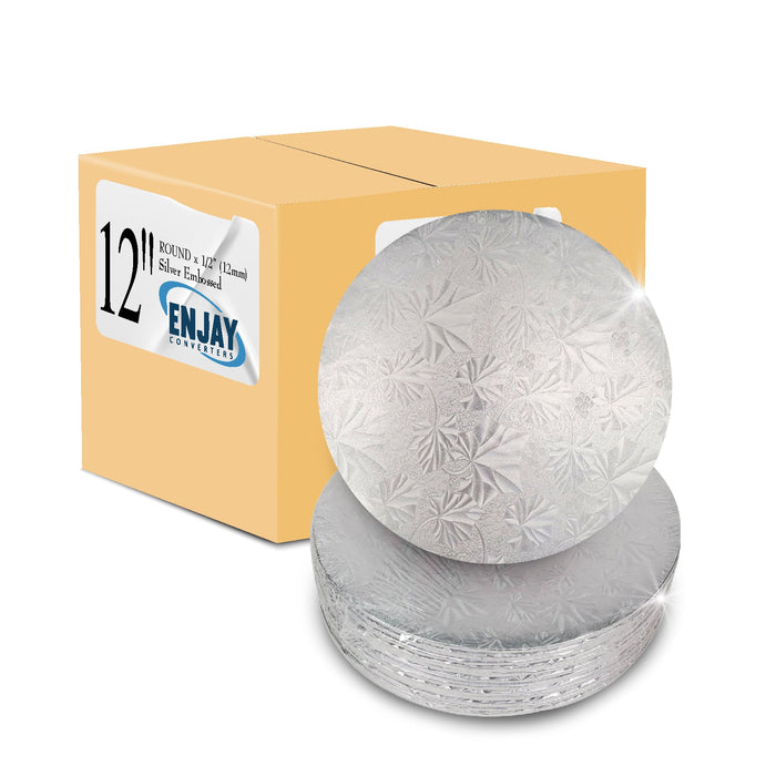 Enjay - Cake Board - Round - Silver - 12x1/2