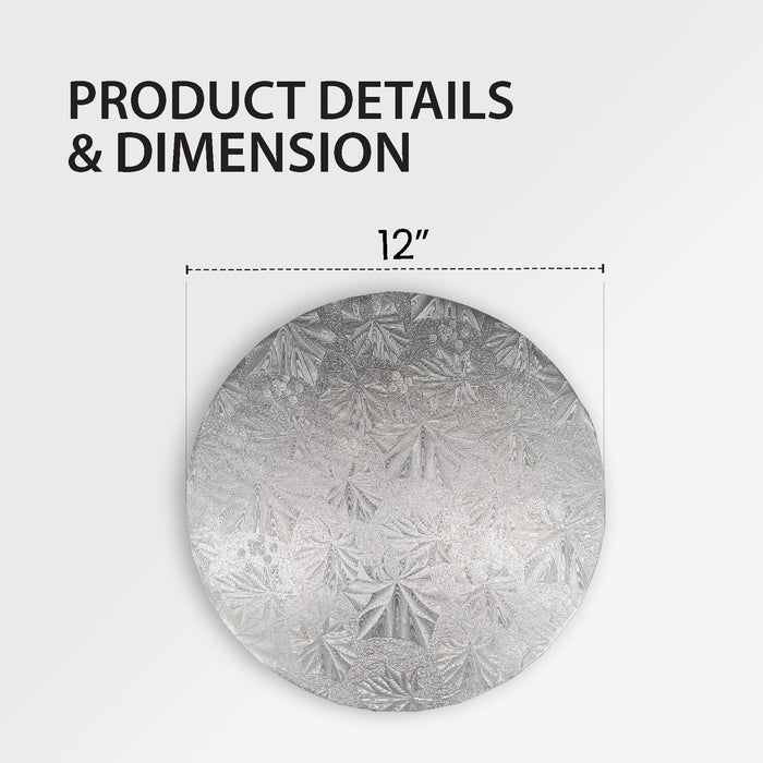 Enjay - Cake Board - Round - Silver - 12x1/2