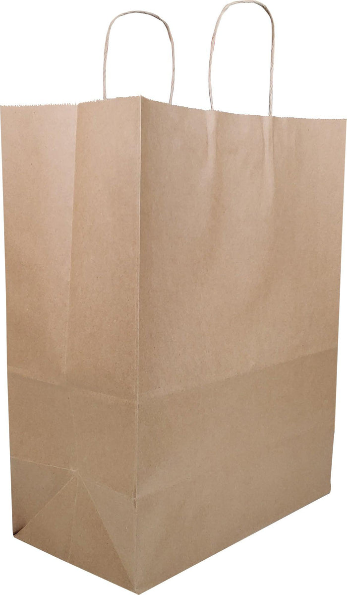 Prime Bags - Self Adhesive Paper Bags with Twisted Handles - 13x7x17