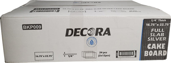 Decora Full Slab Silver Cake Boards - 16.75
