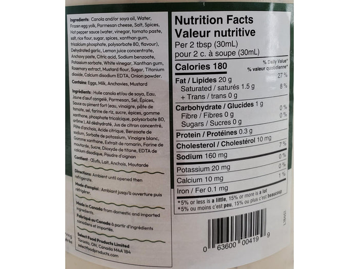 Select - Caesar Dressing - Extra Cream