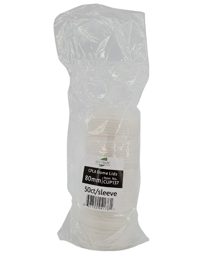 Eco-Craze - CPLA Dome Lid - 8oz cups