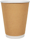 Morning Dew - 12 oz Tall Hot Paper Cup - Ripple - Kraft - RC-H12TK