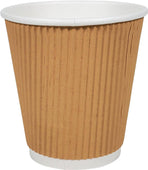 Morning Dew - 10oz Squat Hot Paper Cup - Ripple - Kraft - RC-H10SK