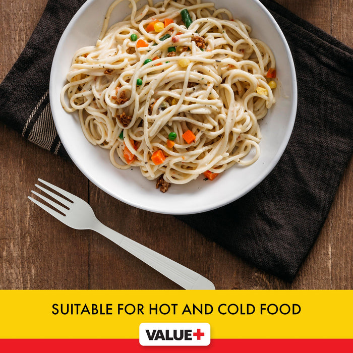 Value+ - Heavy - Plastic Forks - White - Retail Pack - RP2001