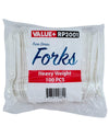 Value+ - Heavy - Plastic Forks - White - Retail Pack - RP2001