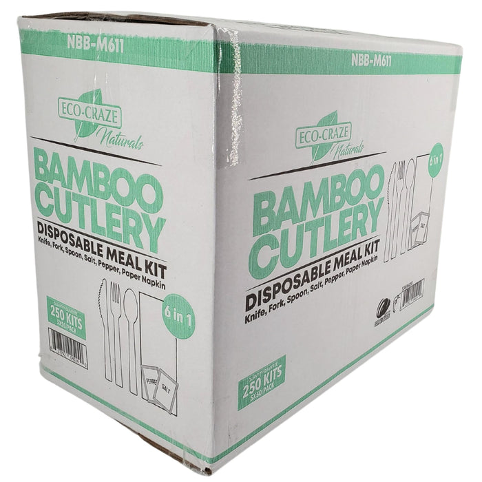 Eco-Craze - Disposable Bamboo 6pcs Cutlery Kit - K/F/S/N/SP NBB-M611